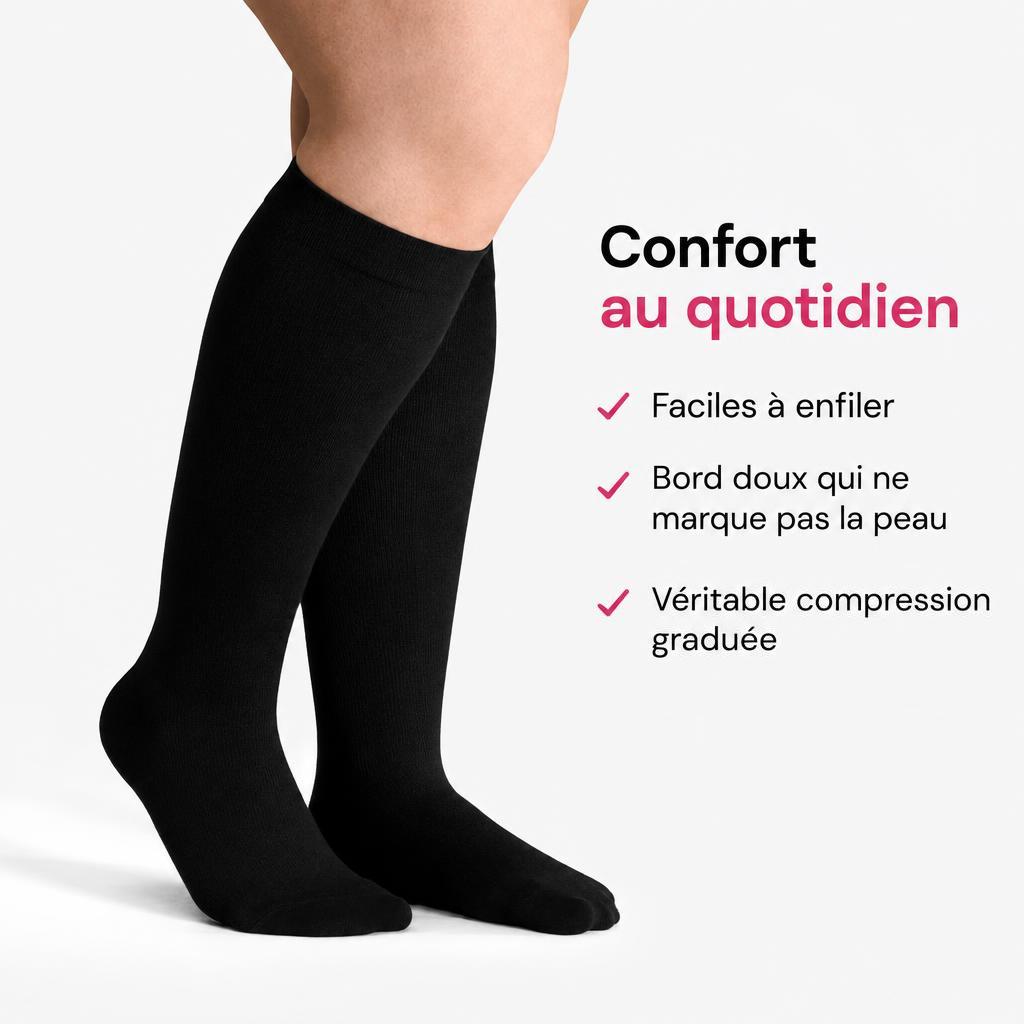 Chaussettes de Compression Confortables En Bambou Premium Pour Homme et Femme