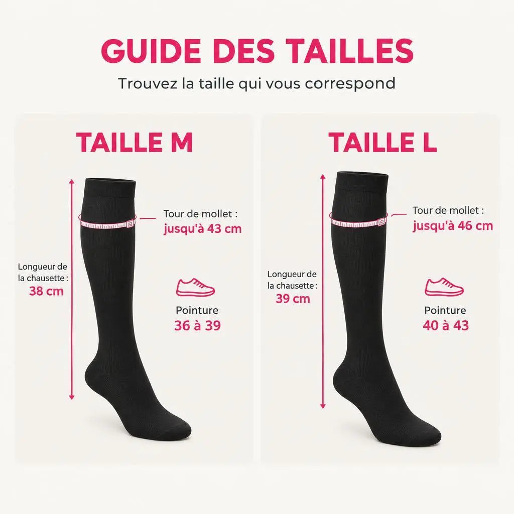 Chaussettes de Compression Confortables En Bambou Premium Pour Homme et Femme