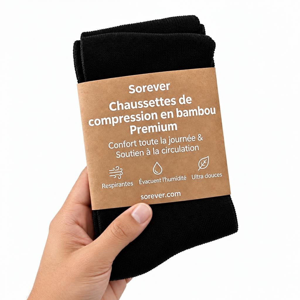 Chaussettes de Compression Confortables En Bambou Premium Pour Homme et Femme